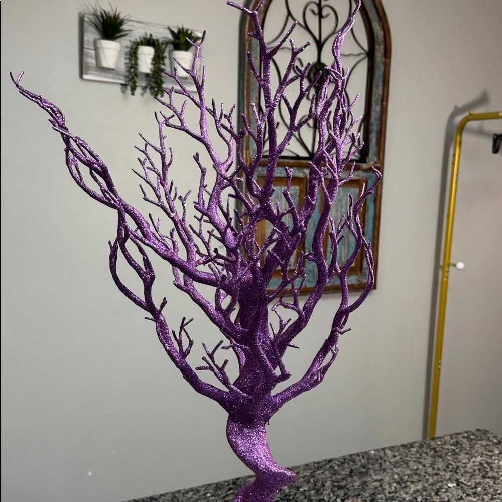Purple Glitter Tree Decor